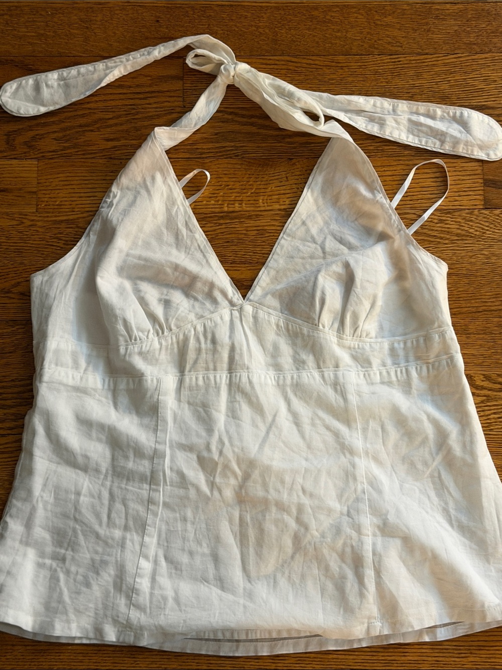 Old Navy White Halter V-Neck Cotton Tank Top